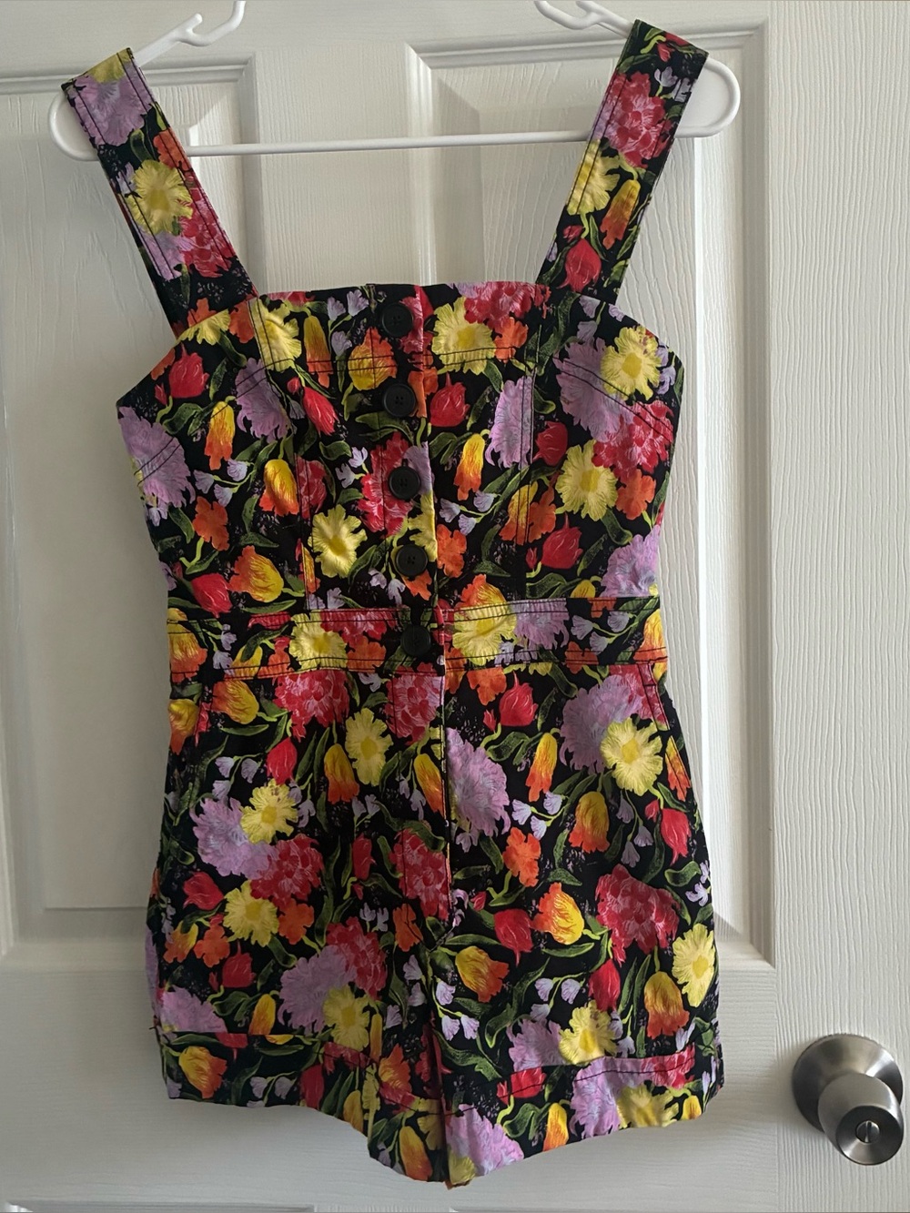 Anthropologie Yukiko Noritake Portside Button-Front Romper by Maeve, Size 0